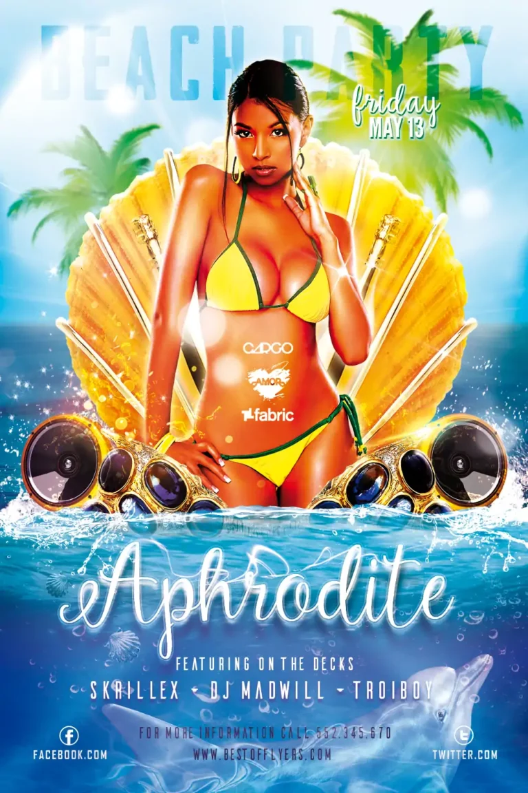 Tropical Beach Party Free Flyer Template