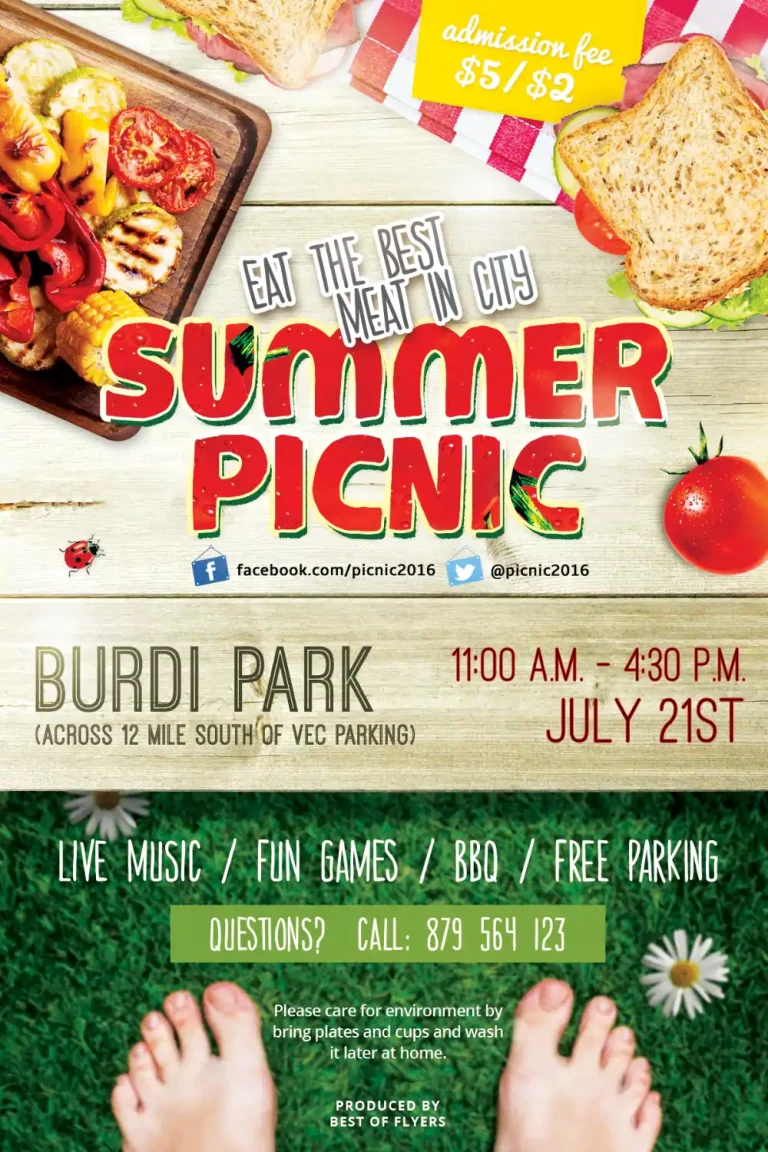Summer Picknick Free PSD Flyer Template