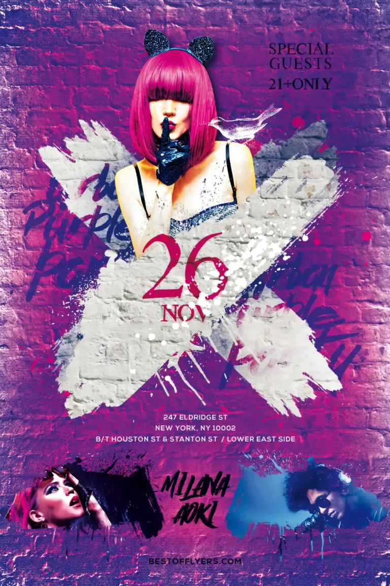 Purple Urban Party Free Flyer Template