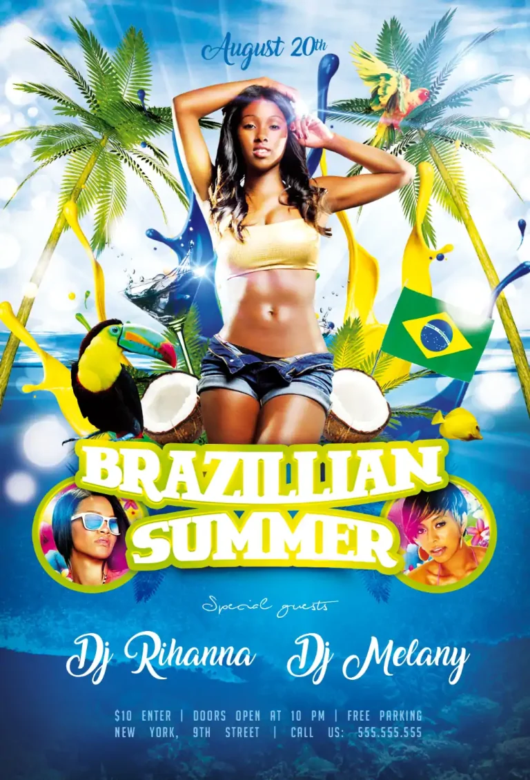Brazilian Summer Free PSD Flyer Template