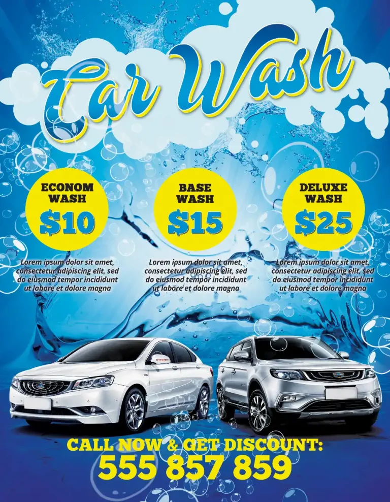 Car Wash Free PSD Poster Template