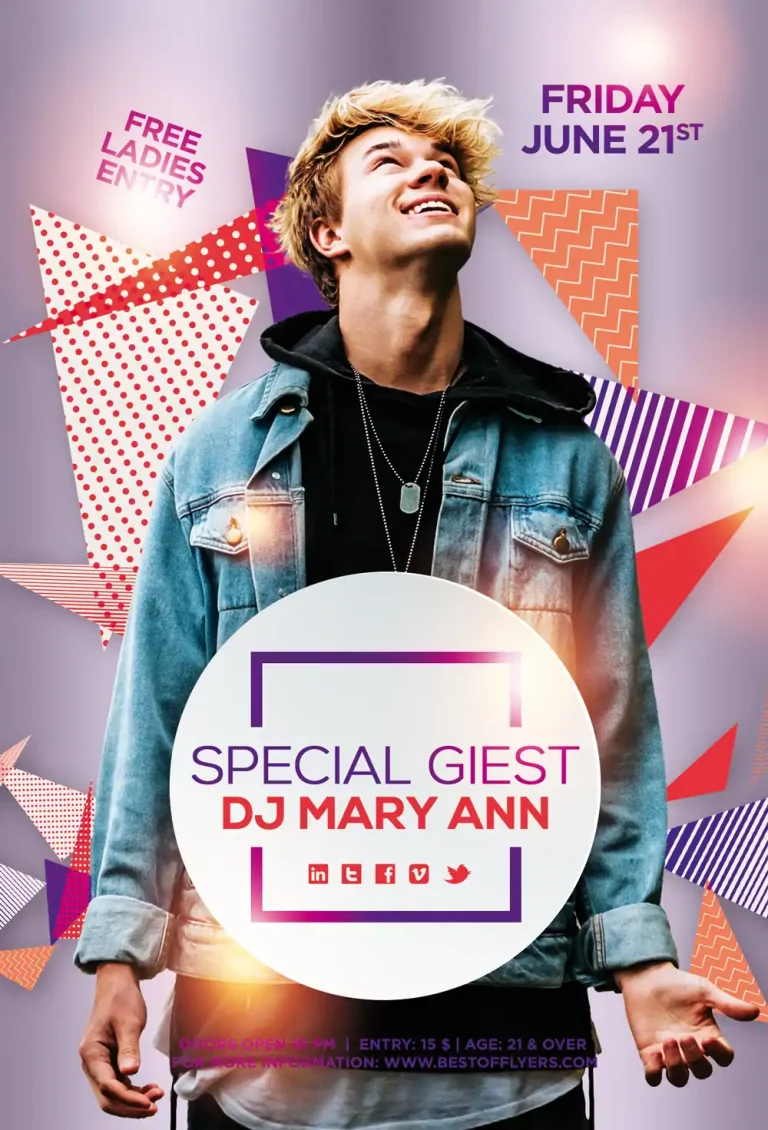 Special Guest DJ Party Free Flyer Template