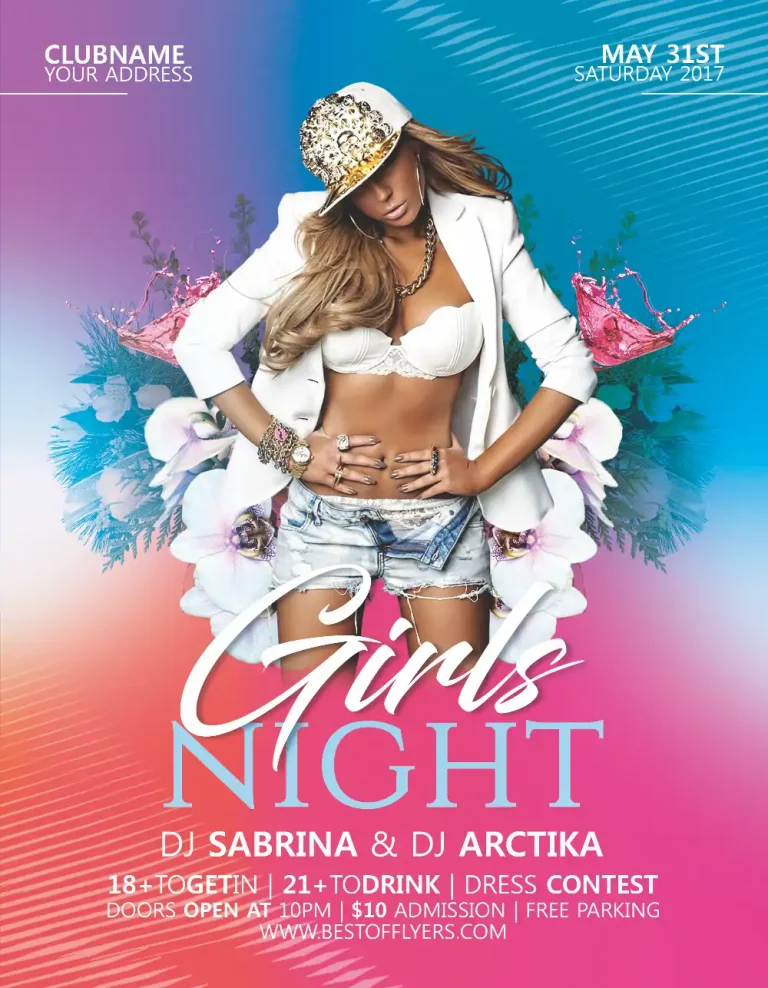 Girls Night Party Free Flyer Template