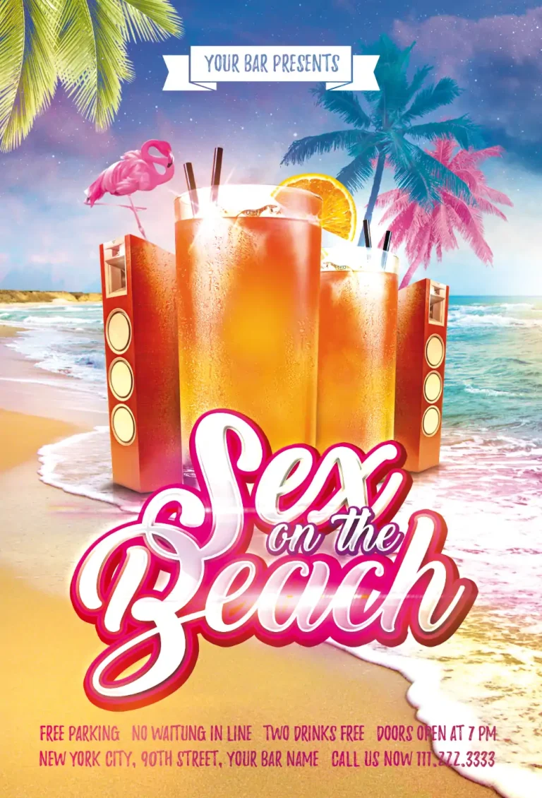 Summer Day Cocktail Party Free PSD Flyer Template