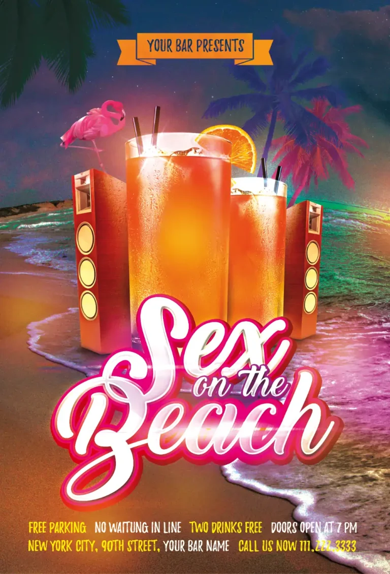 Summer Night Cocktail Party Free Flyer Template