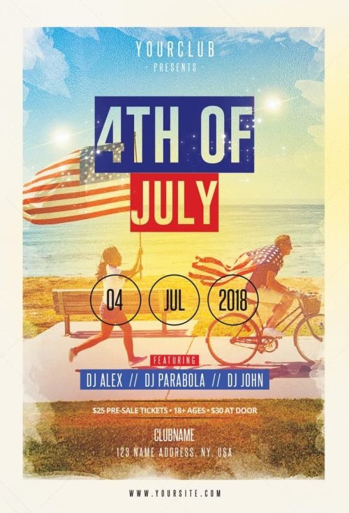 Download the 4th of July Free Flyer Template for Celebration Events