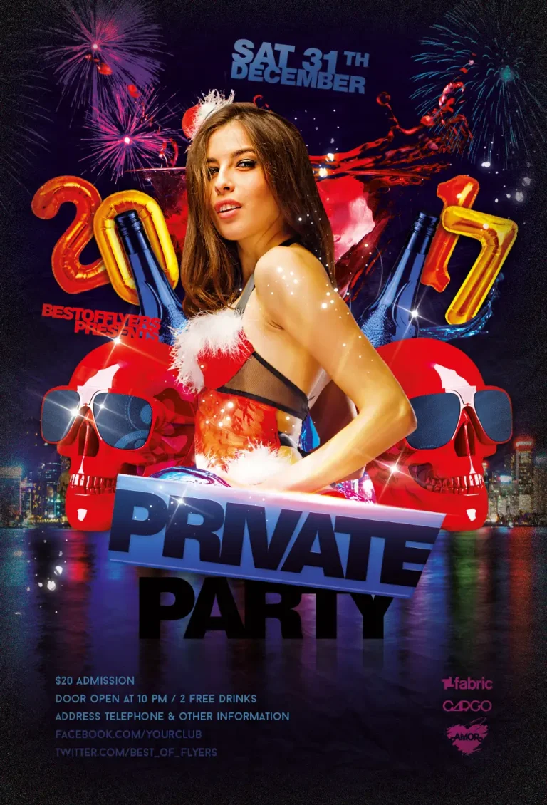 Private Party Free Flyer Template