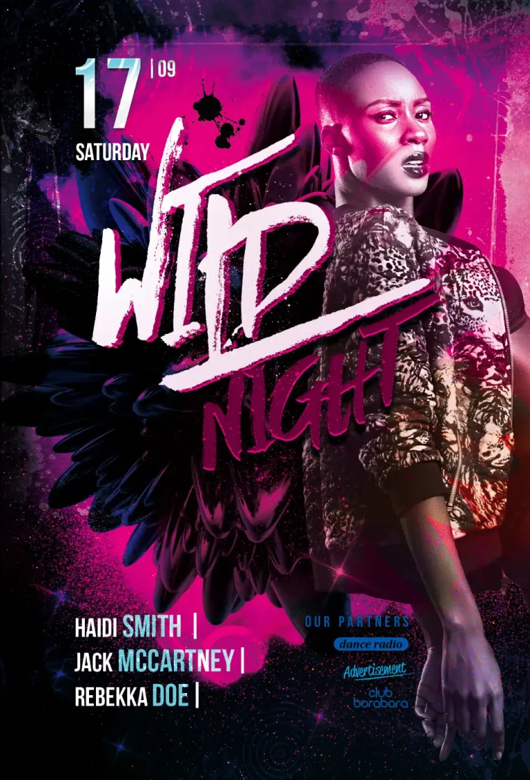 Wild Night Party Free Flyer Template