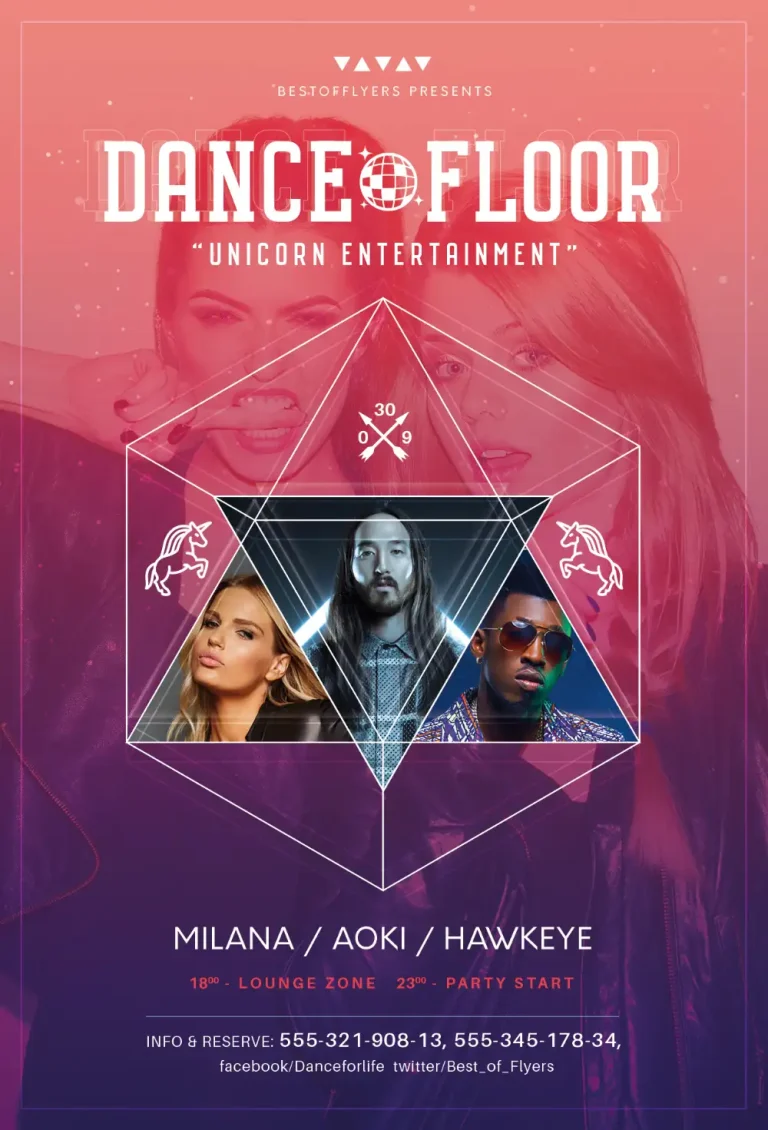 Dance Floor Party Free Flyer Template