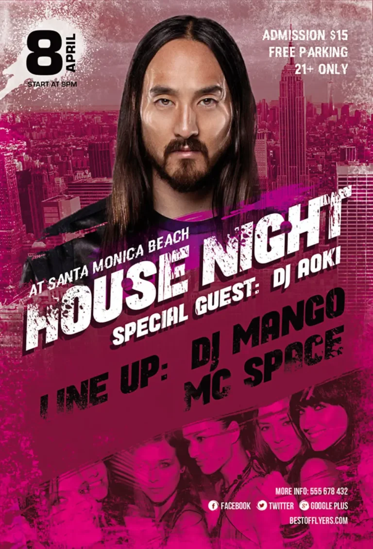 House Night Party Free Flyer Template