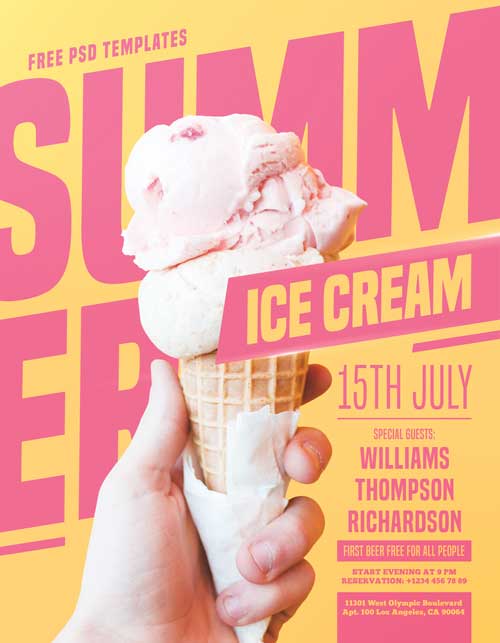 Download Summer Ice Cream Party Free Psd Flyer Template Freepsdflyer