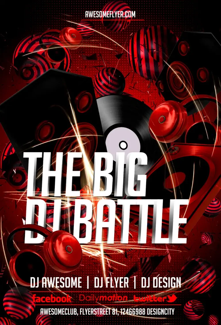 DJ Battle Free PSD Flyer Template