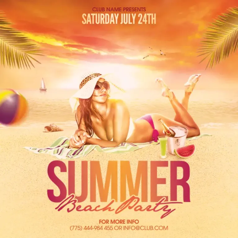 Hot Summer Beach Event Free Instagram Template