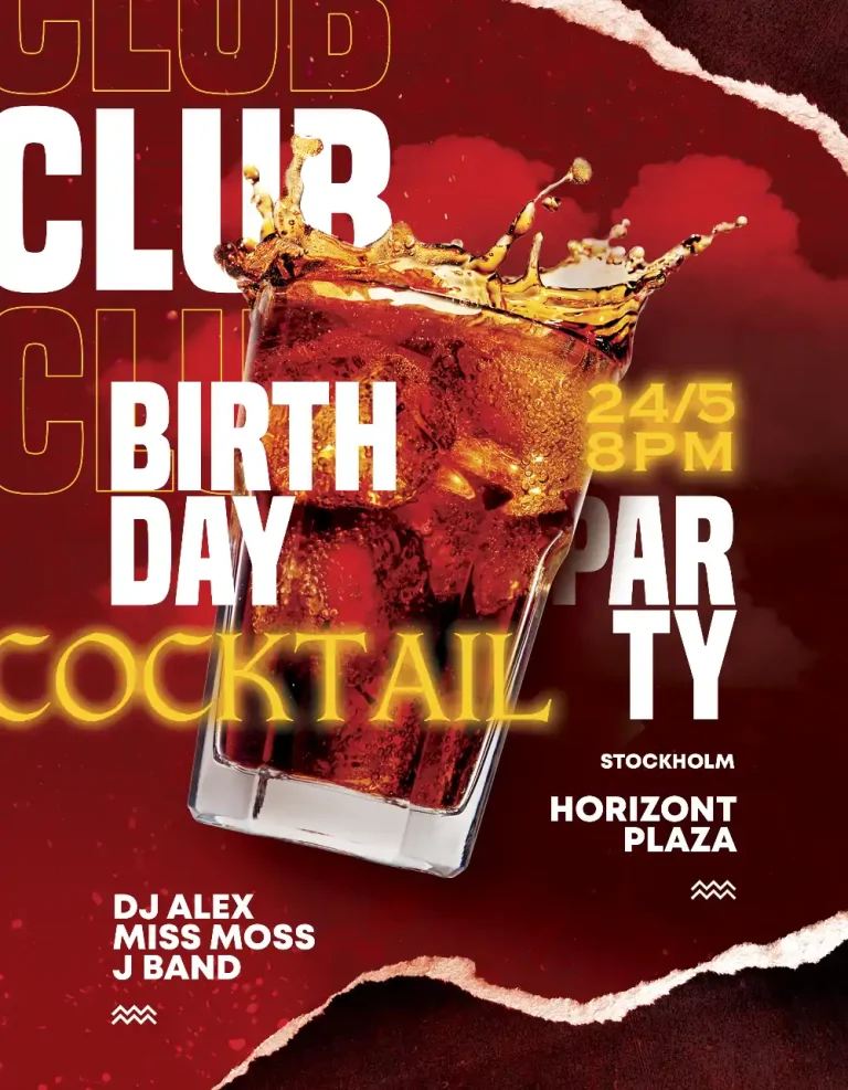 Free Club Birthday Event Flyer Template