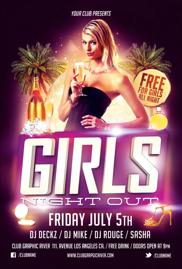Free Girls Club Night Flyer Template