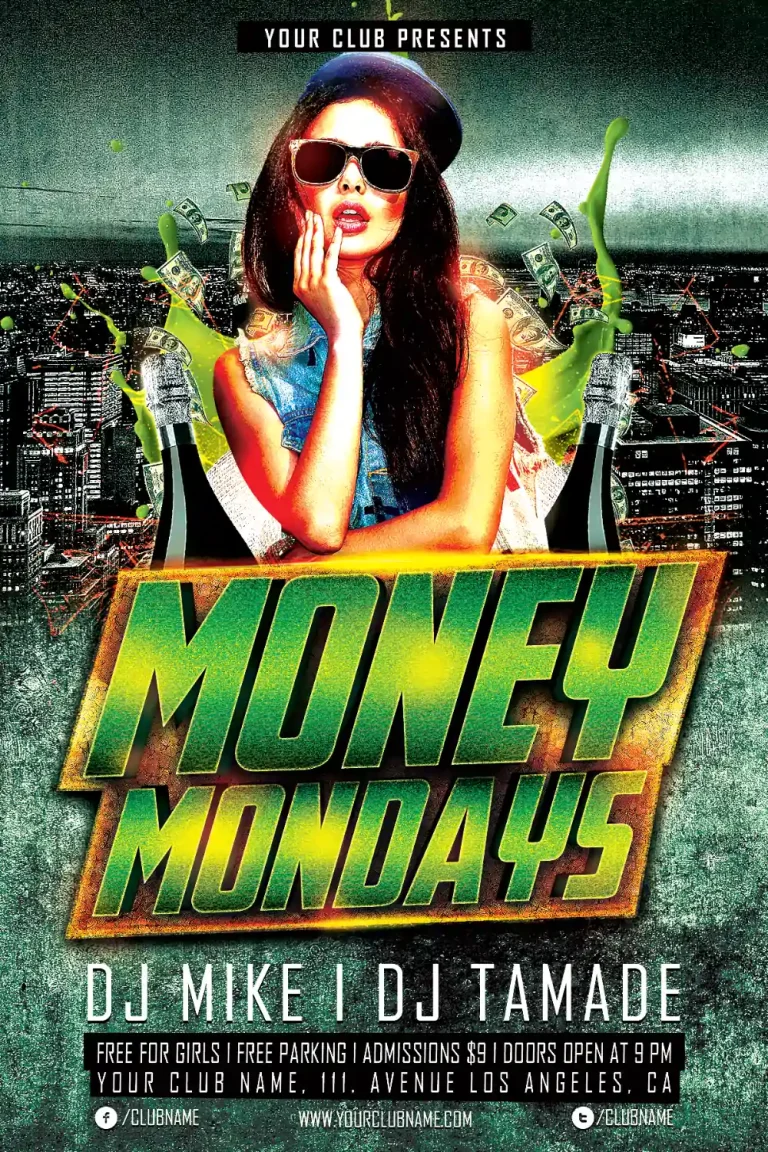 Money Monday Party Free Flyer Template