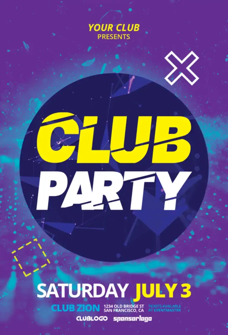 Electro Club Party Free PSD Flyer Template