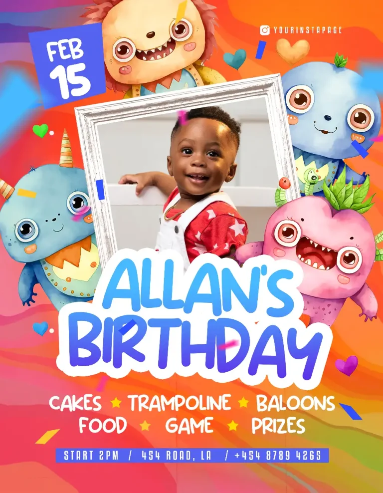 Free Kids Birthday Invitation Flyer Template