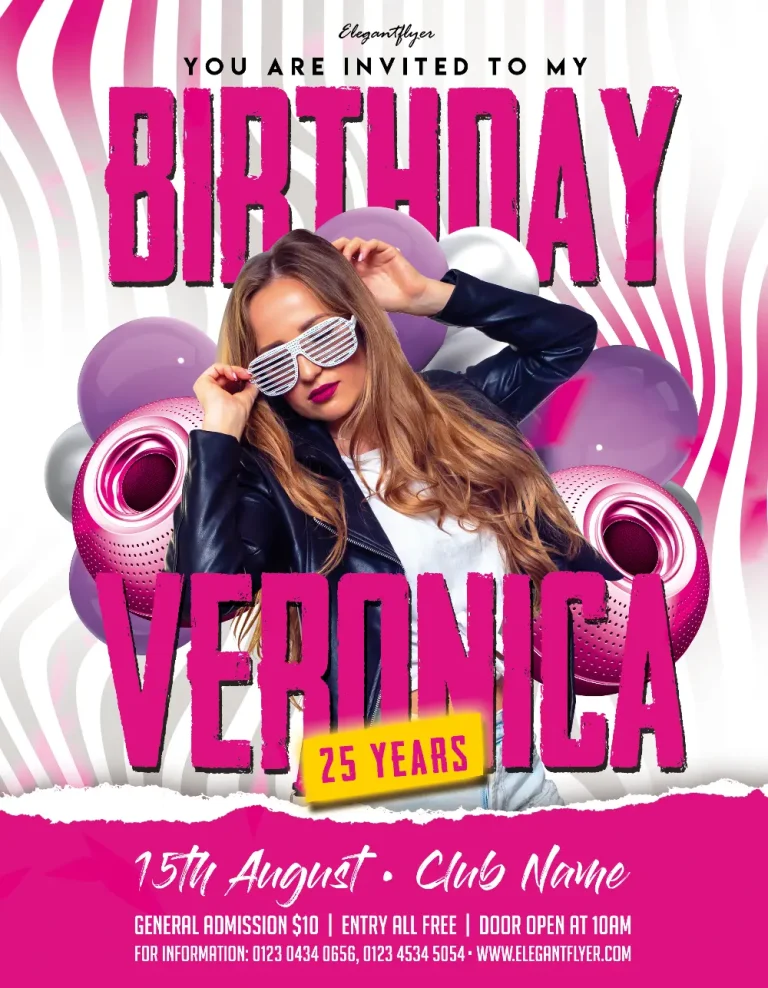 Birthday Party Invitation Free Flyer PSD Template