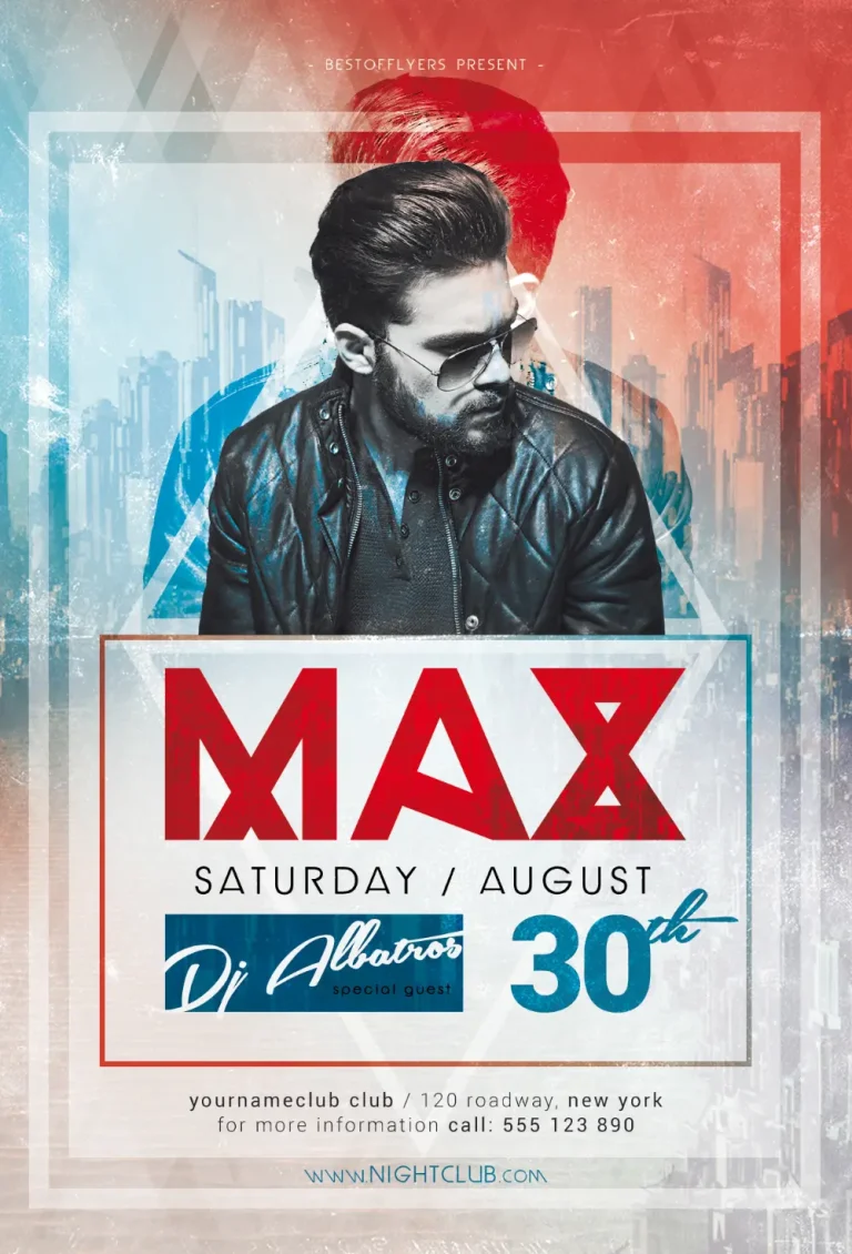 DJ Max Minimal Party Free Flyer Template
