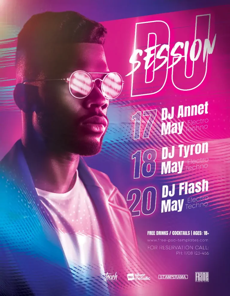 DJ Music Party Free Flyer Template