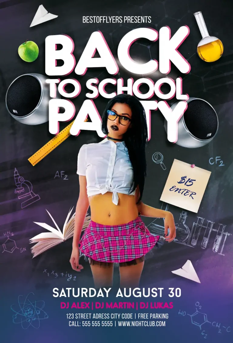 Free Back To School Club Flyer Template