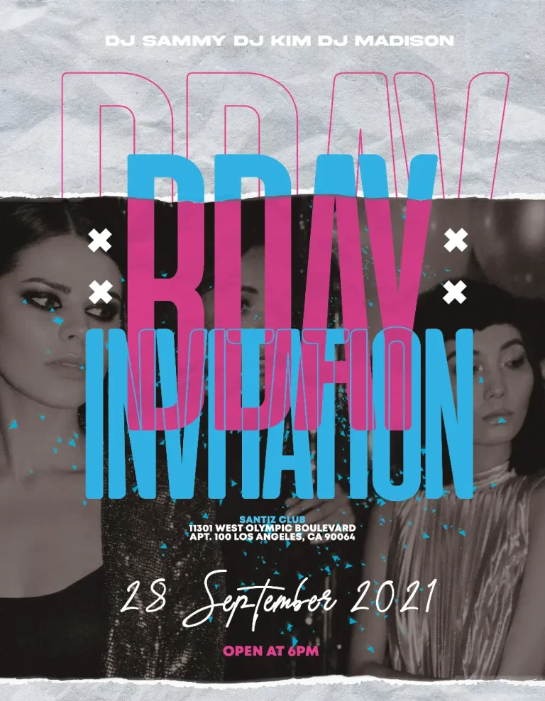 Free Bday Party Invitation Flyer Template