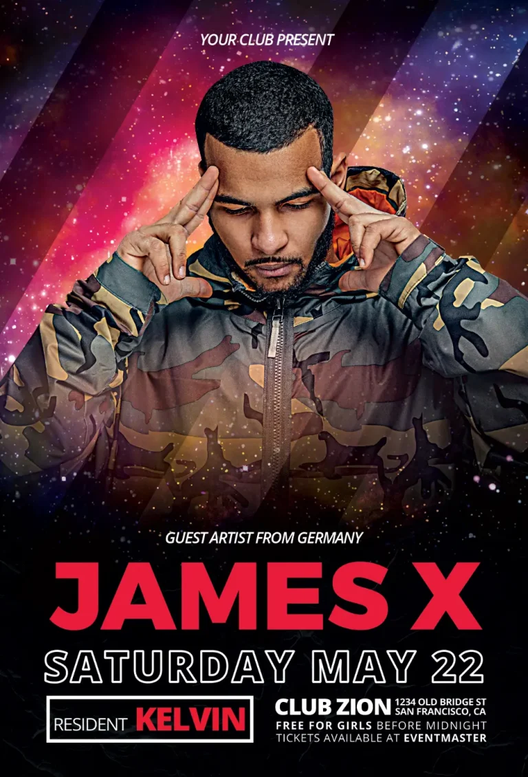Free Club DJ Party Event Flyer Template