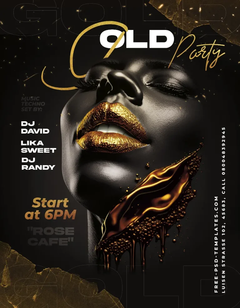 Free Gold Party Flyer Template