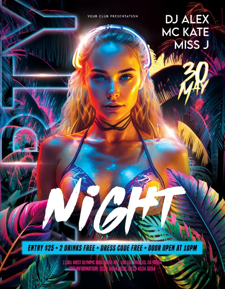 Nightclub Party Free Flyer Template
