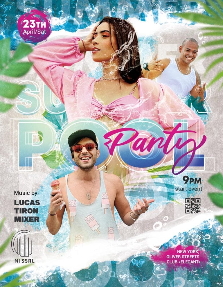Summer Pool Party Event Flyer Template