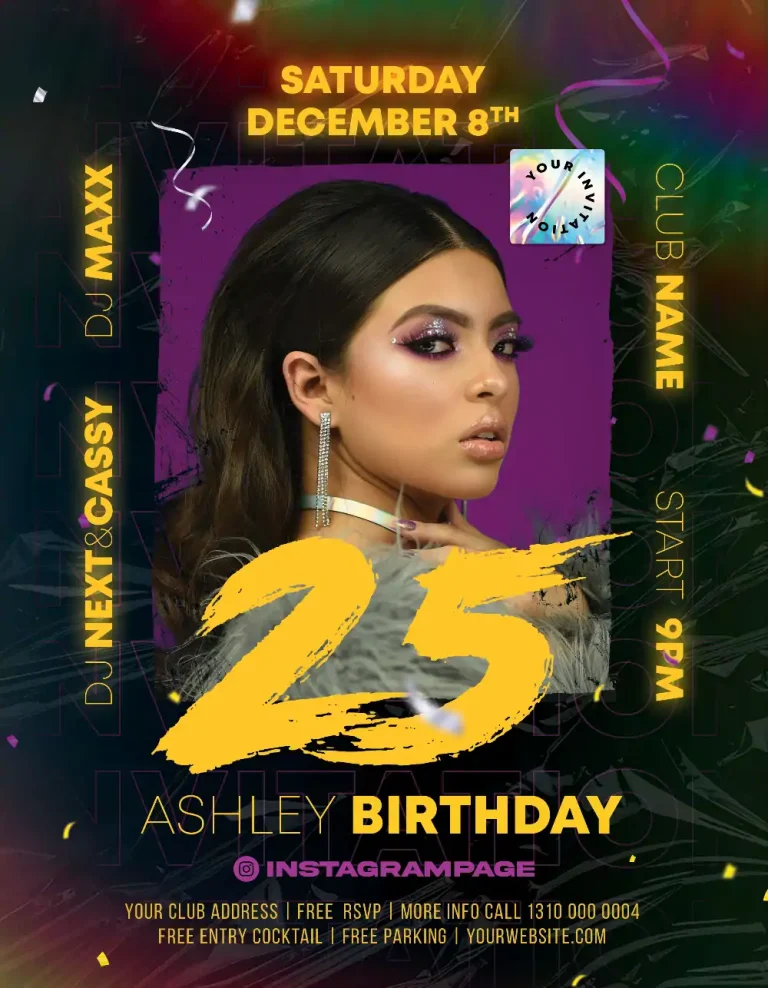 Birthday Invitation Free PSD Template