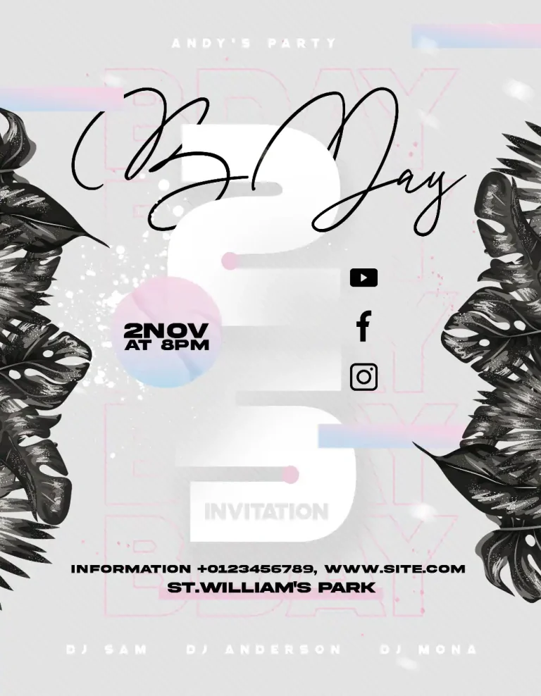 Free Modern Birthday Invitation Template