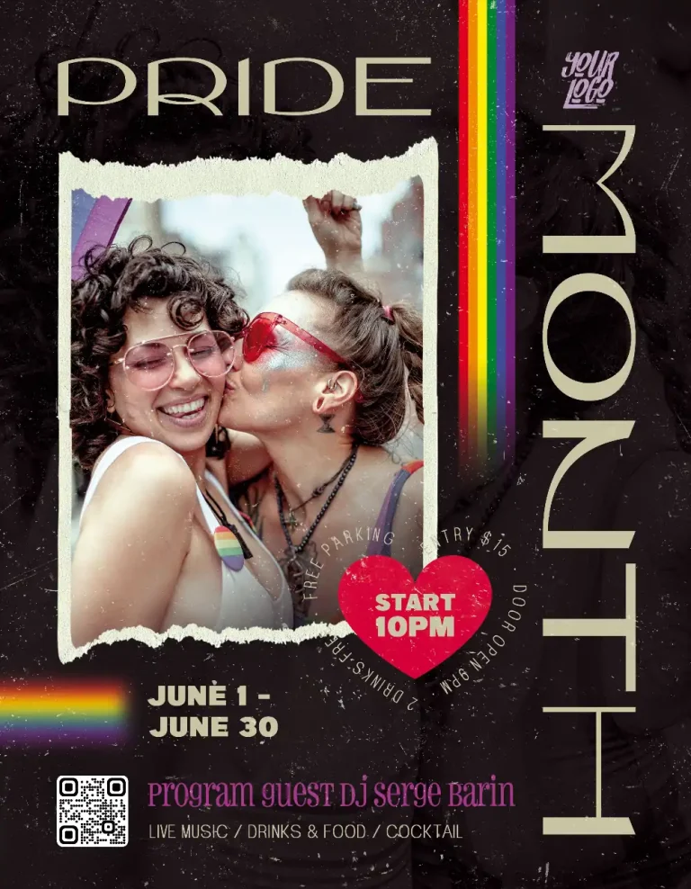 Free Pride Month Flyer PSD Template