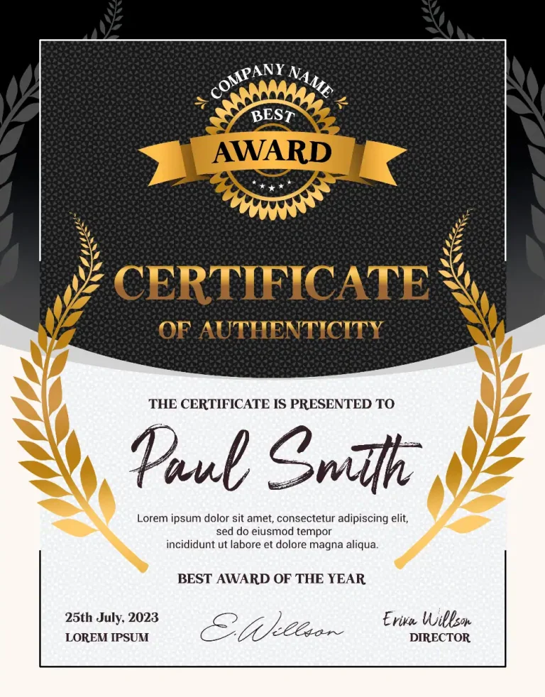 Free Award Certificate Template
