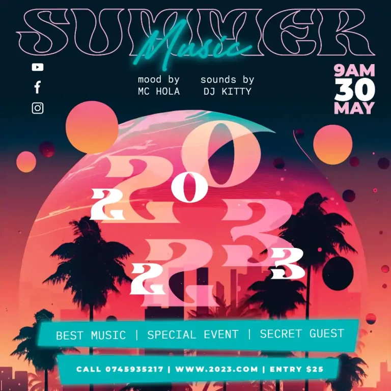 Free Summer Music Instagram Template