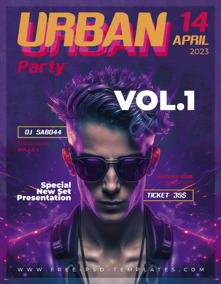 Urban DJ Party Free Flyer Template