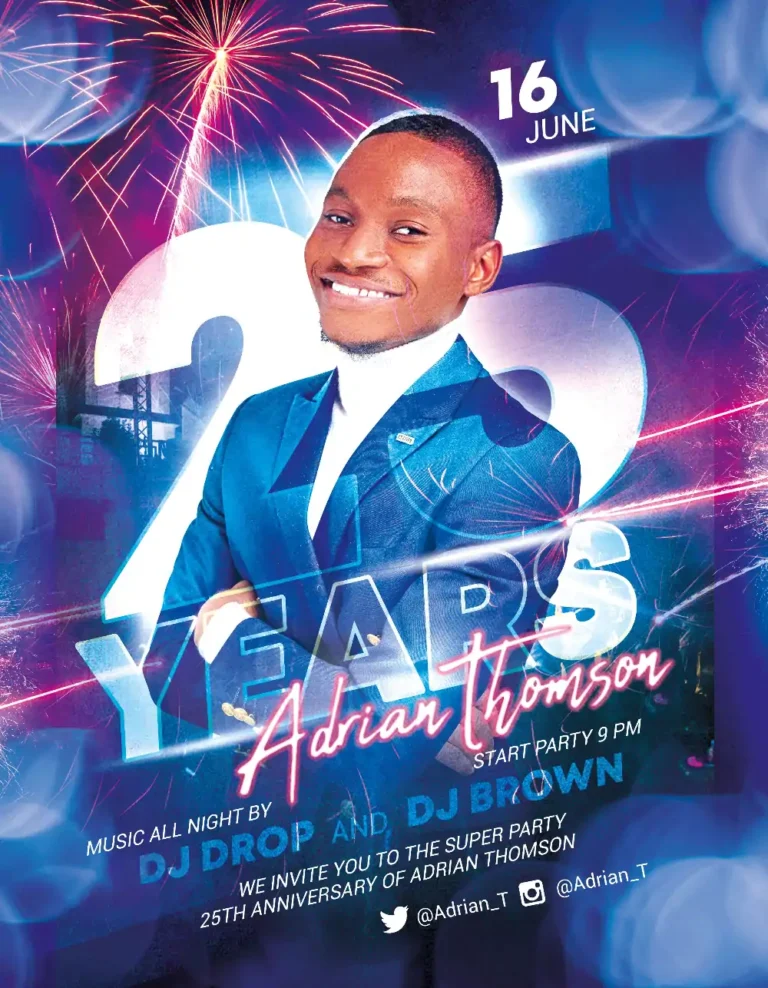 Free 25th Birthday Party Flyer Template