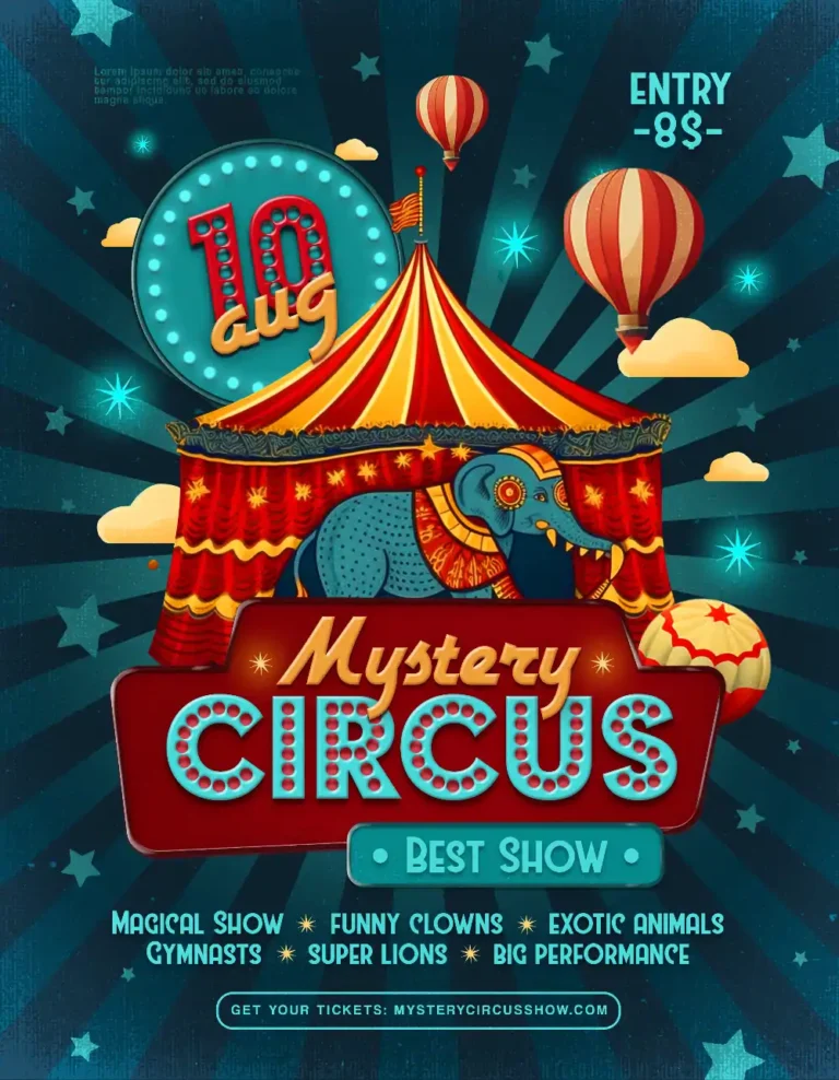 Free Mystery Circus Flyer Template