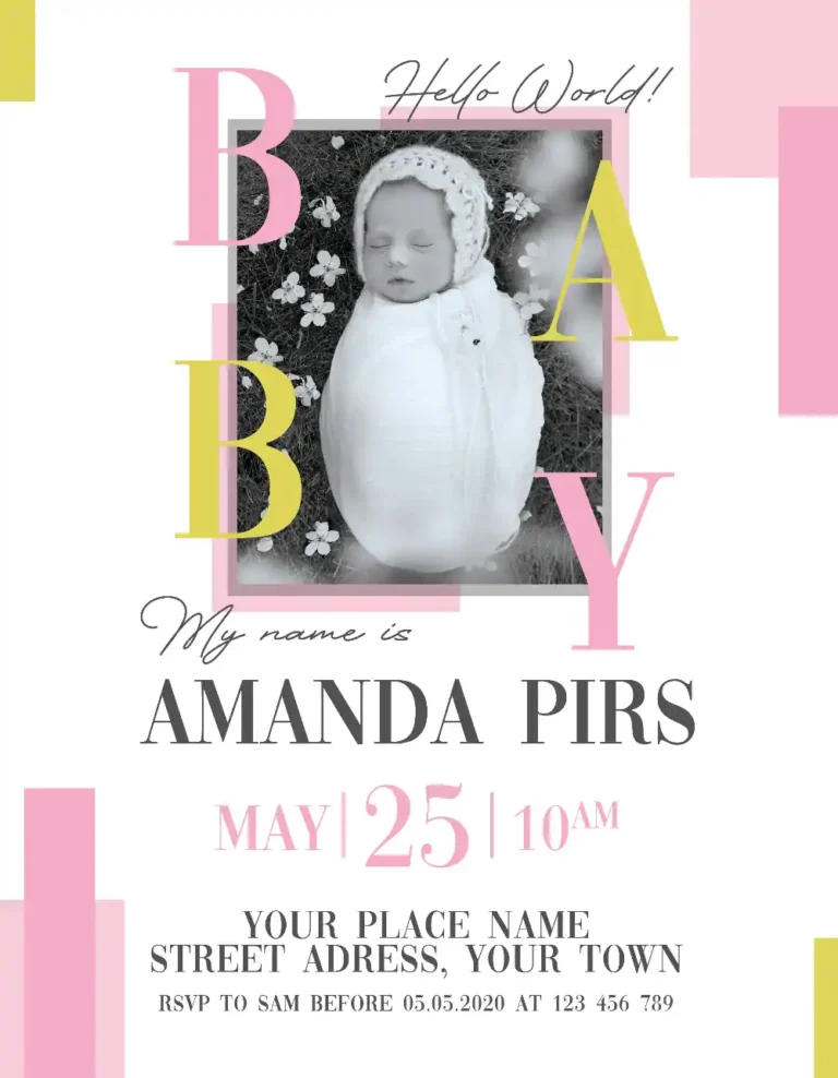Modern Baby Shower Free Invitation Template