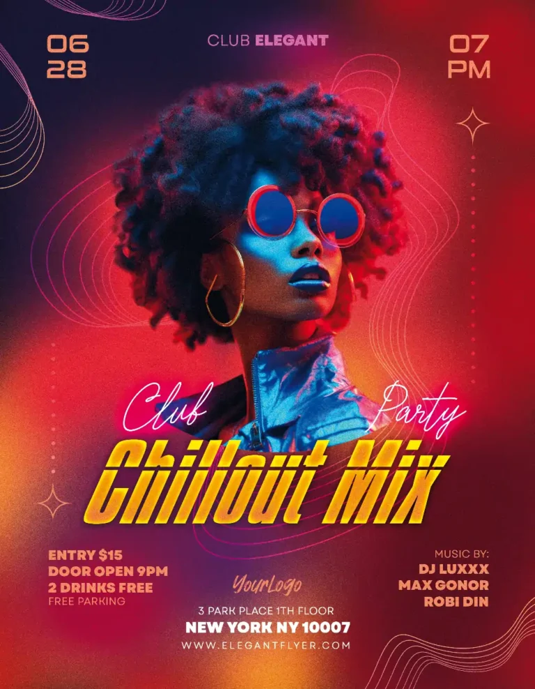 Red Club Free Flyer Template