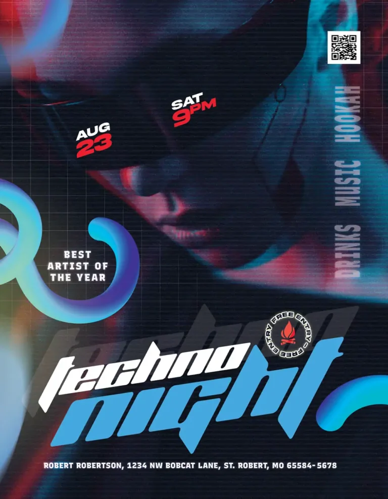 Techno DJ Club Flyer Template