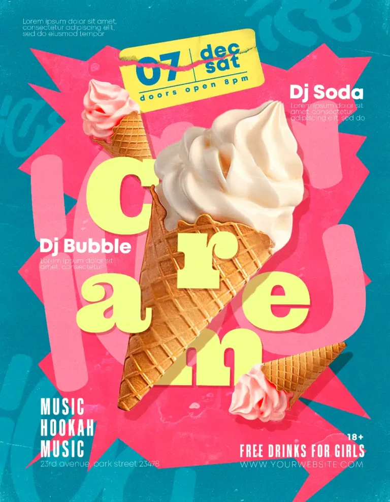Ice Cream Flyer PSD Template