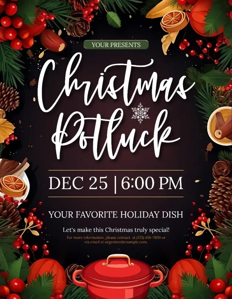 Christmas Potluck Event Flyer Template