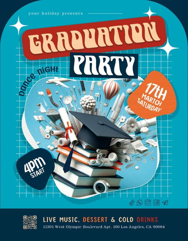 Graduation Party Event Flyer Template