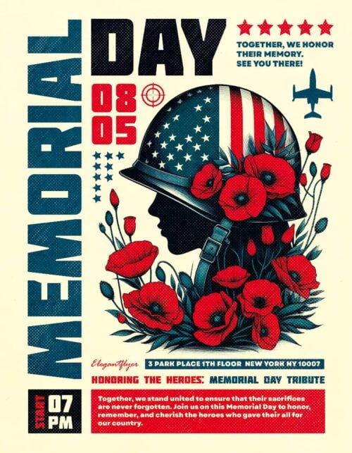 Memorial Day Flyer Template for your Events