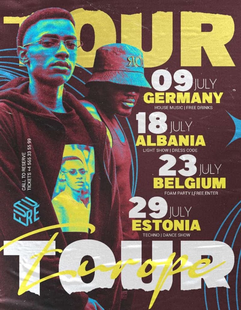 Hip Hop Artist Europe Tour Flyer Template
