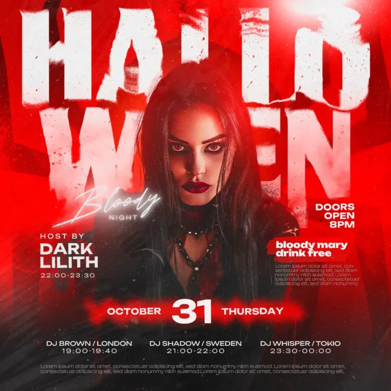 Red Halloween Party Instagram Template