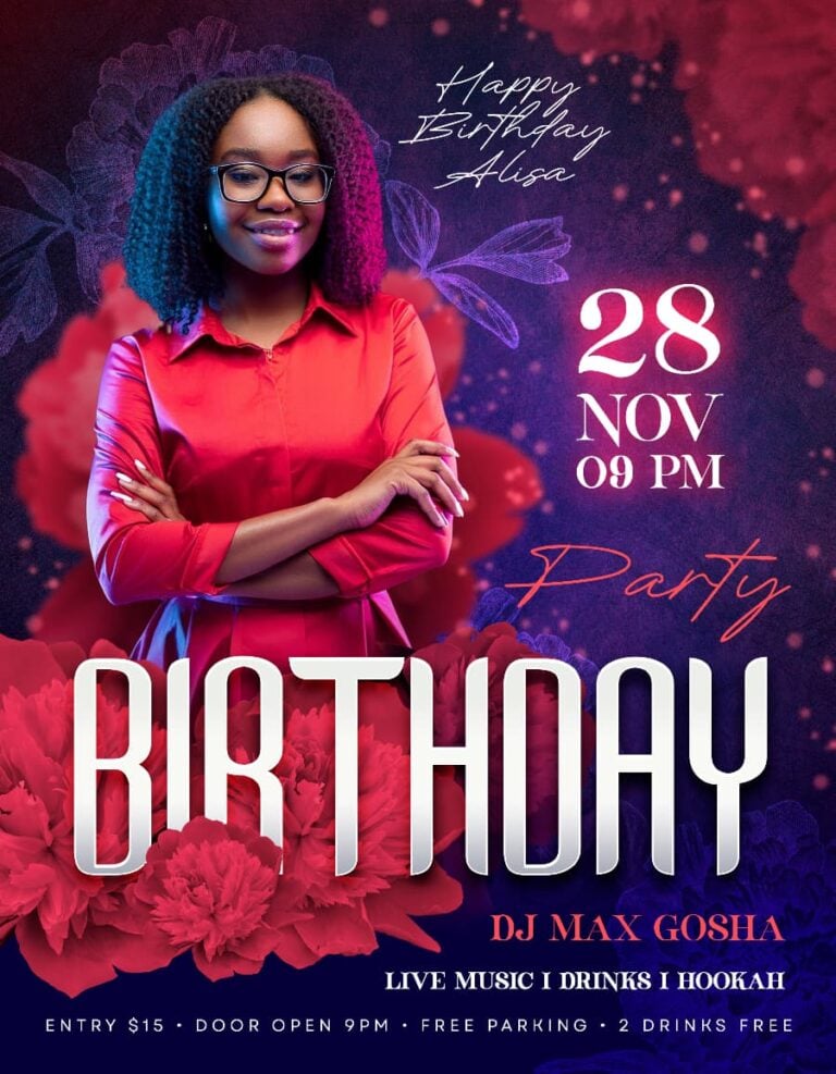 Birthday Party Event Flyer Template