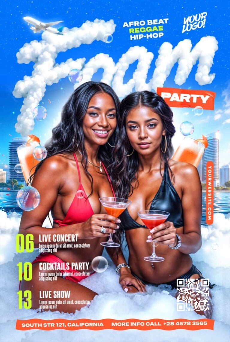 Foam Party Poster Template